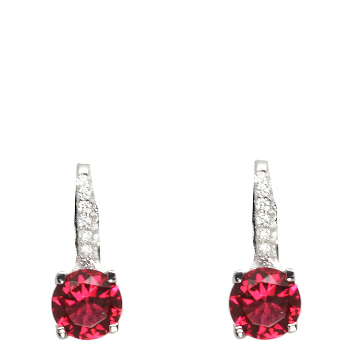 Ruby Red & Clear Cubic Zirconia Elegant Earrings main product photo