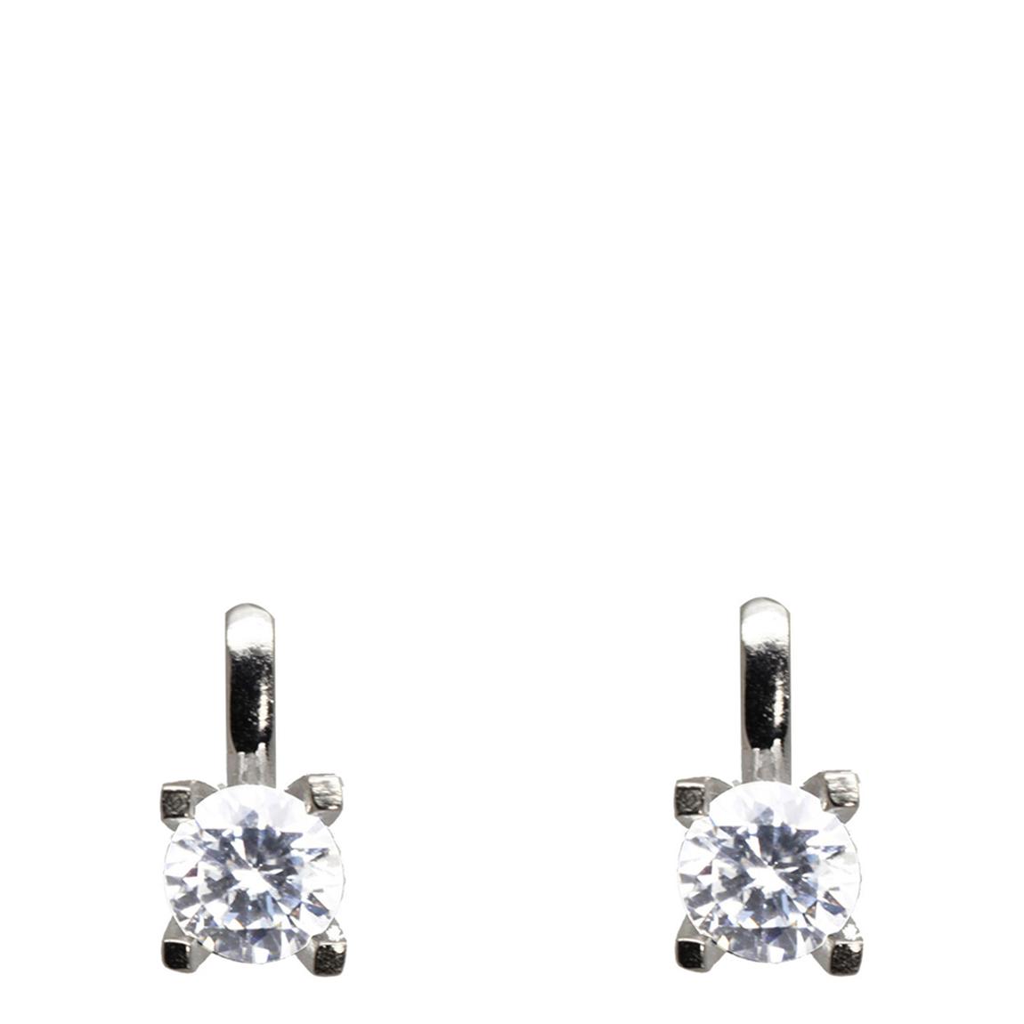 Clear Cubic Zirconia Claw Set Single Stone Earring main product photo