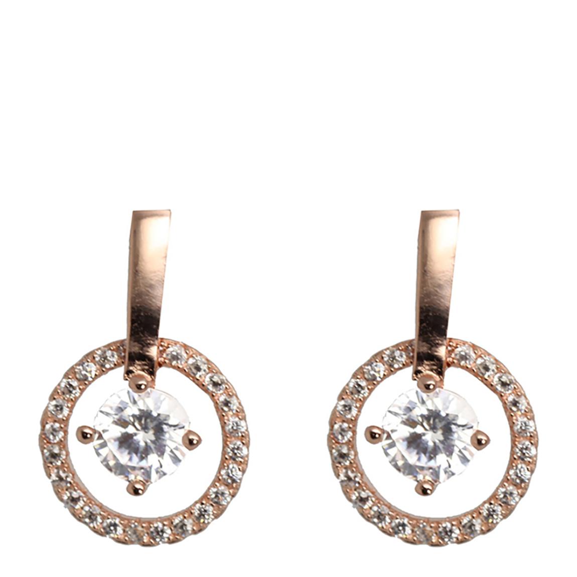Clear Cubic Zirconia Circle Drop & Bar Earring main product photo