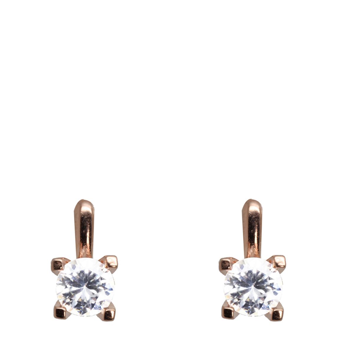 Clear Cubic Zirconia Claw Set Single Stone Earring main product photo