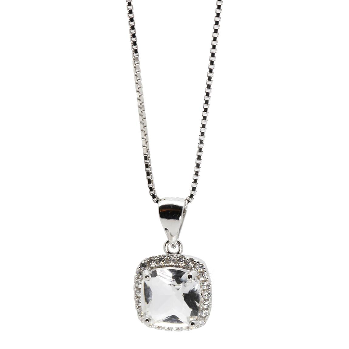 Clear Cubic Zirconia Square Pendant main product photo
