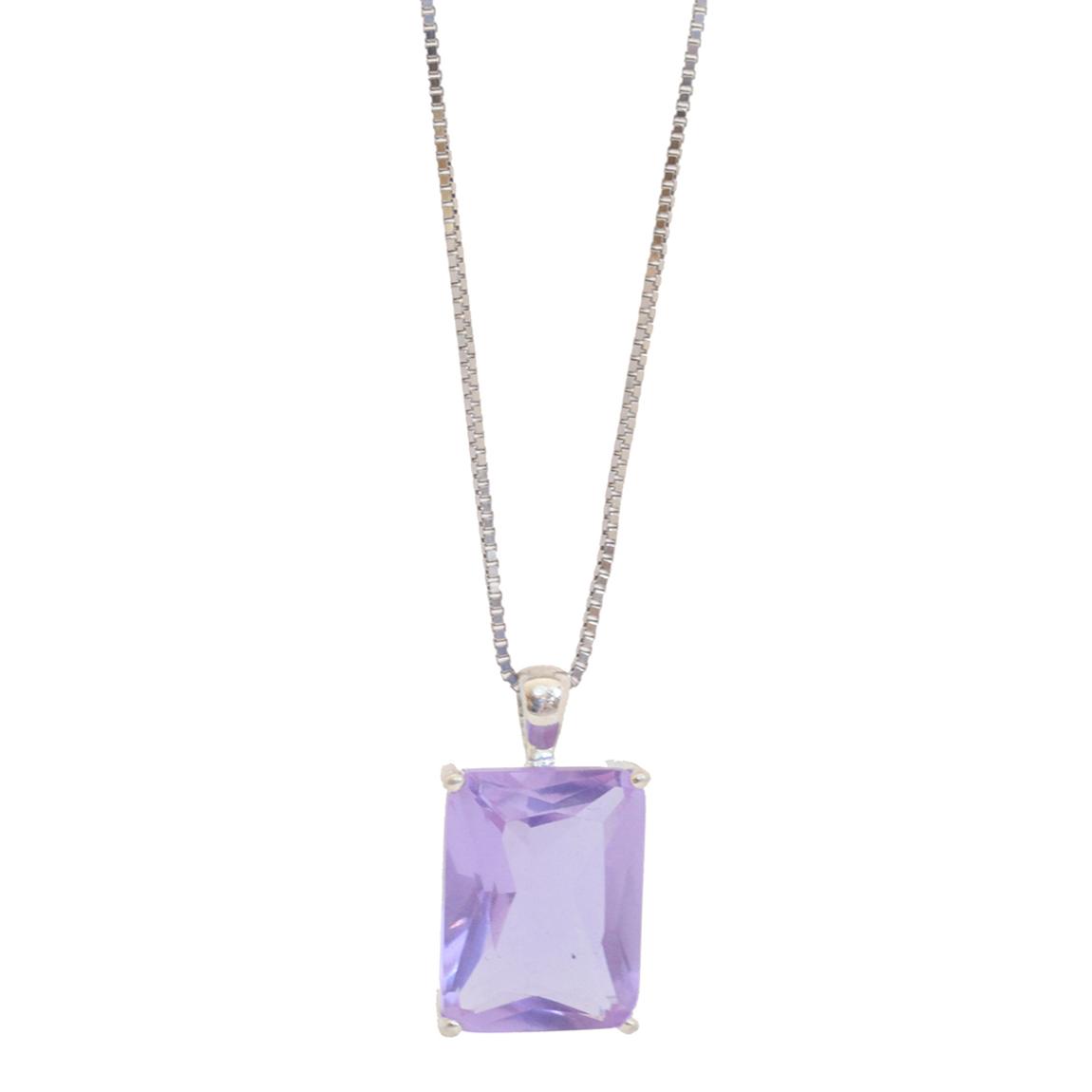 Light Amethyst Cubic Zirconia Single Stone Pendant main product photo