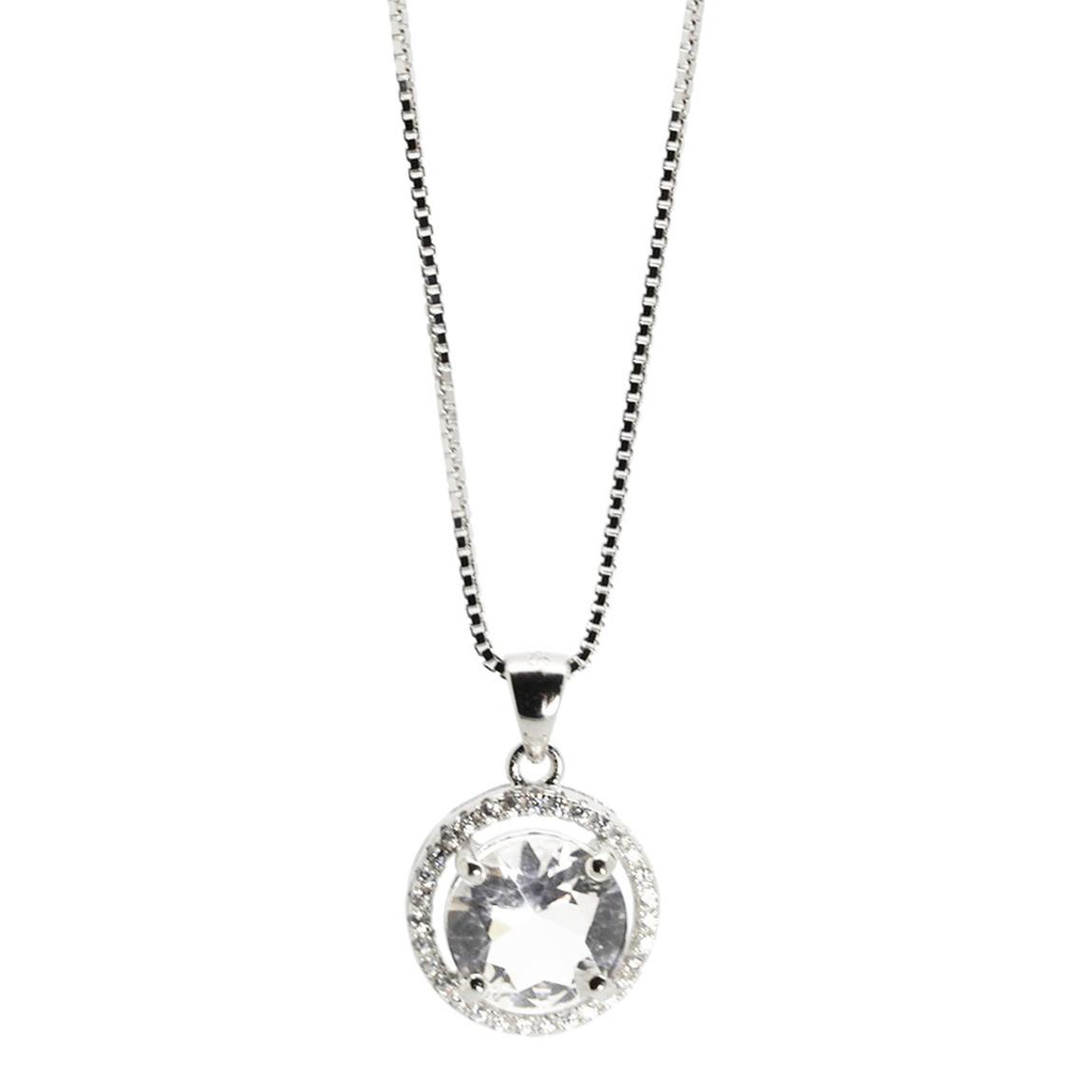 Clear Cubic Zirconia Large Round Cubic Zirconia Pendant main product photo