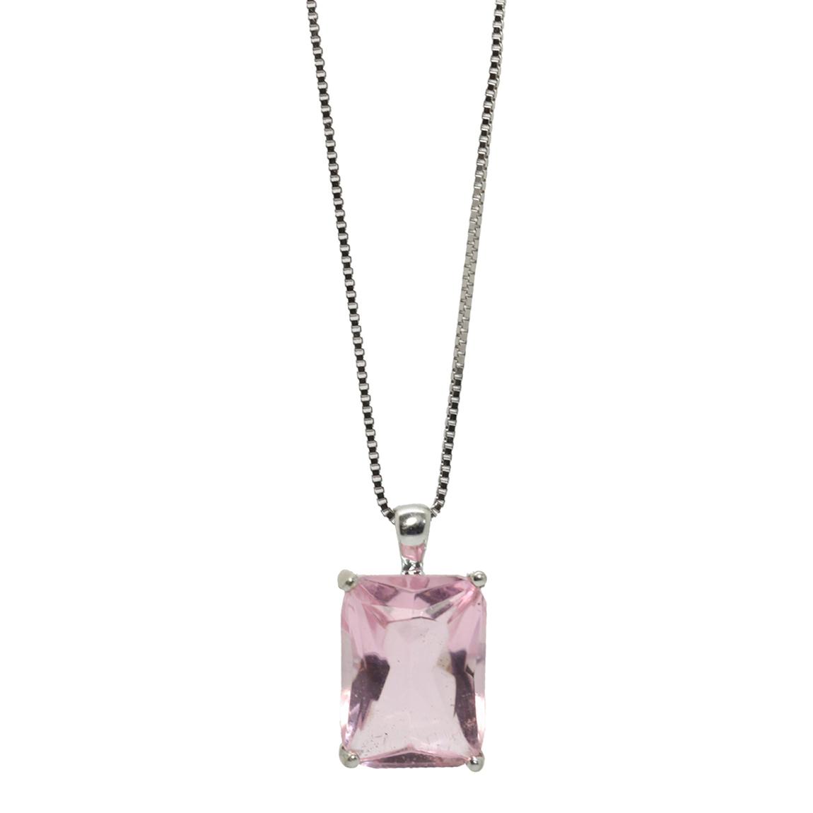 Pink Cubic Zirconia Single Stone Pendant main product photo