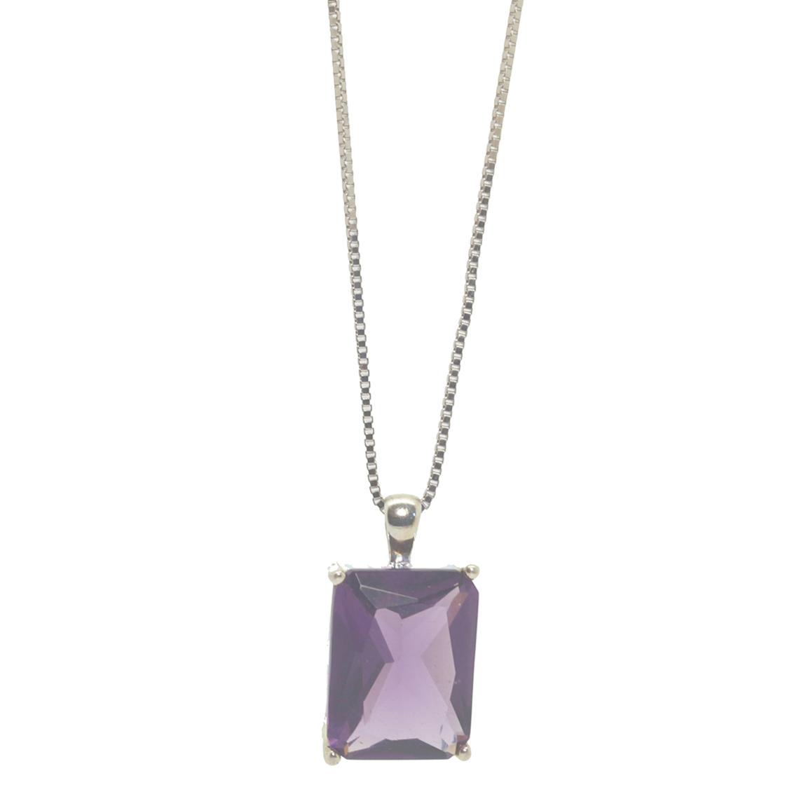 Purple Cubic Zirconia Single Stone Pendant main product photo