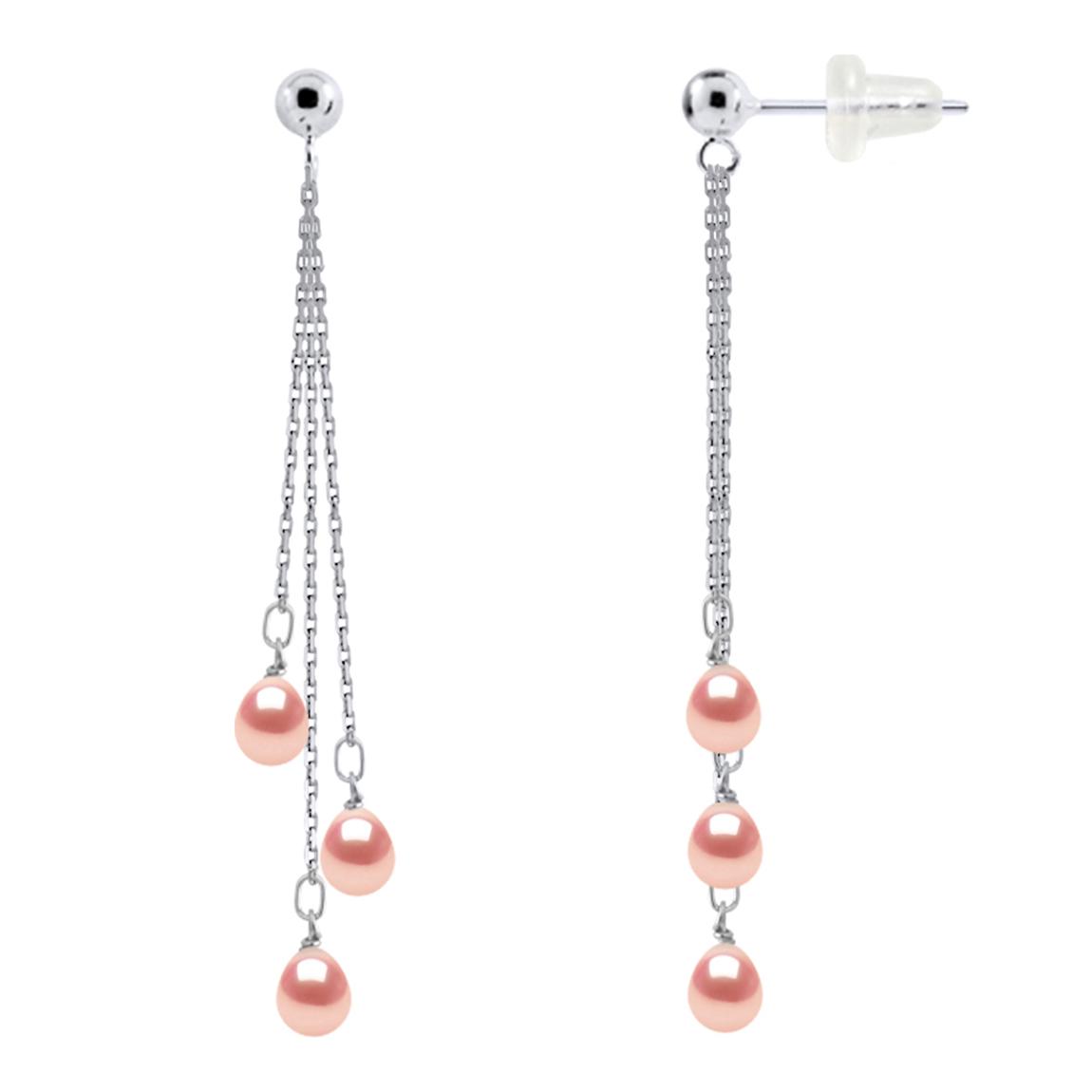 Natural White Pearls Pears 5-6 mm Hanging Earrings main product photo