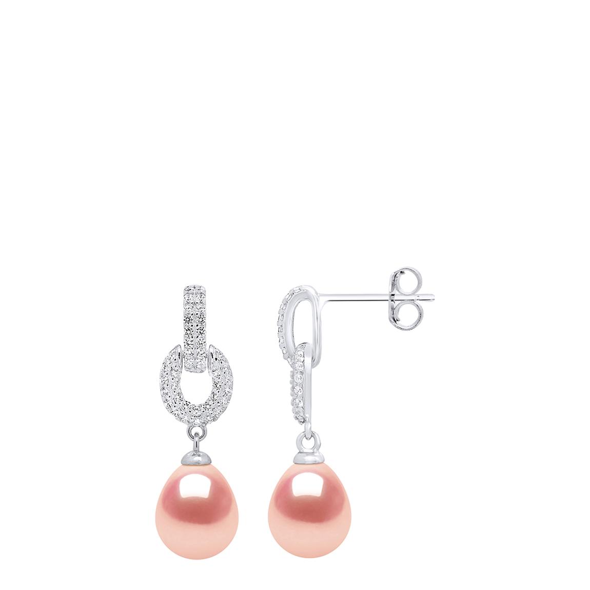 Natural White Paving Pearls Pears 8-9 mm Hanging Earrings main product photo