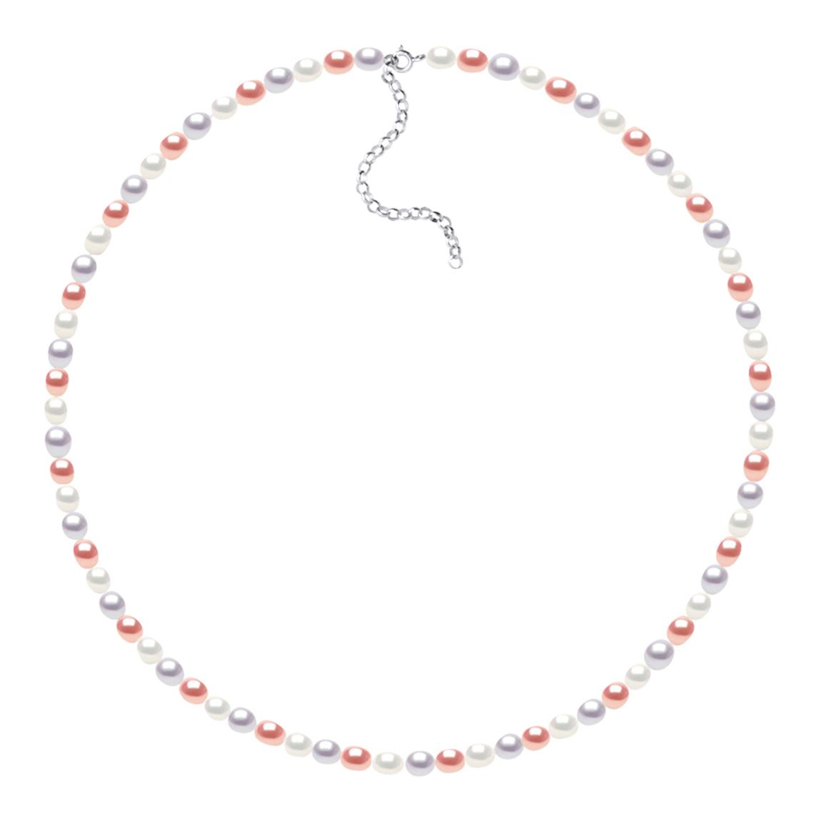 Multicolour Pastels Grain Of Rice 4-5 mm Row Of Pearls Necklace main product photo