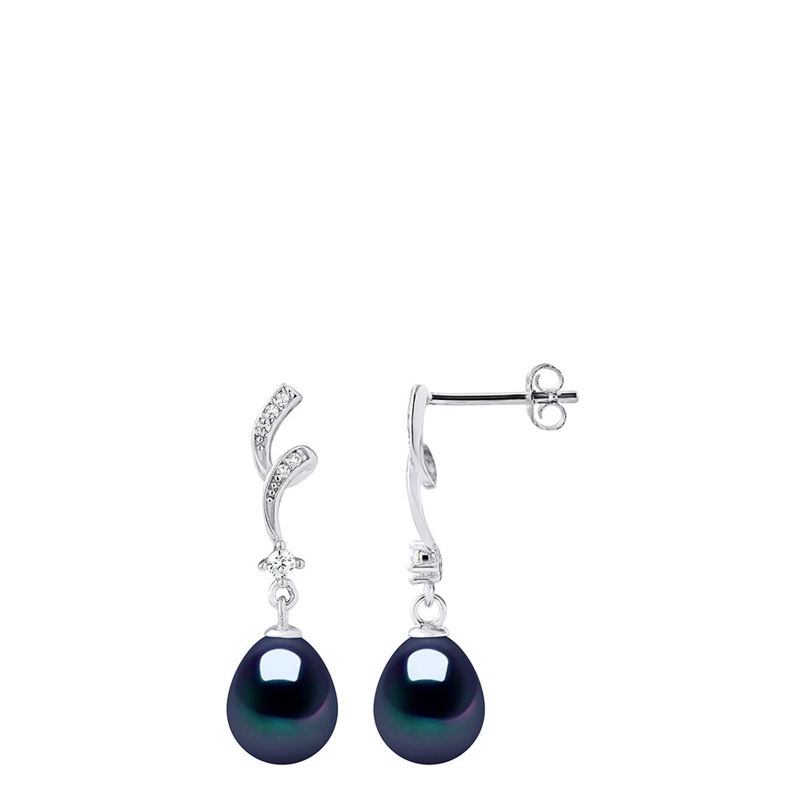 Black Tahiti Pearls Pears 8-9 mm Whirlwind Earrings main product photo