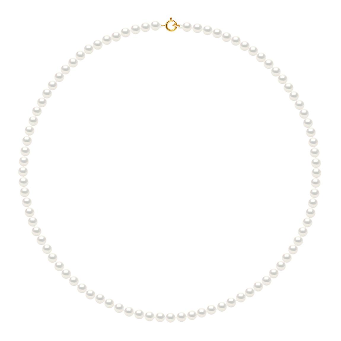 Natural White Row Of Pearls Grain Of Rice 4-5 mm Gold Necklace main product photo