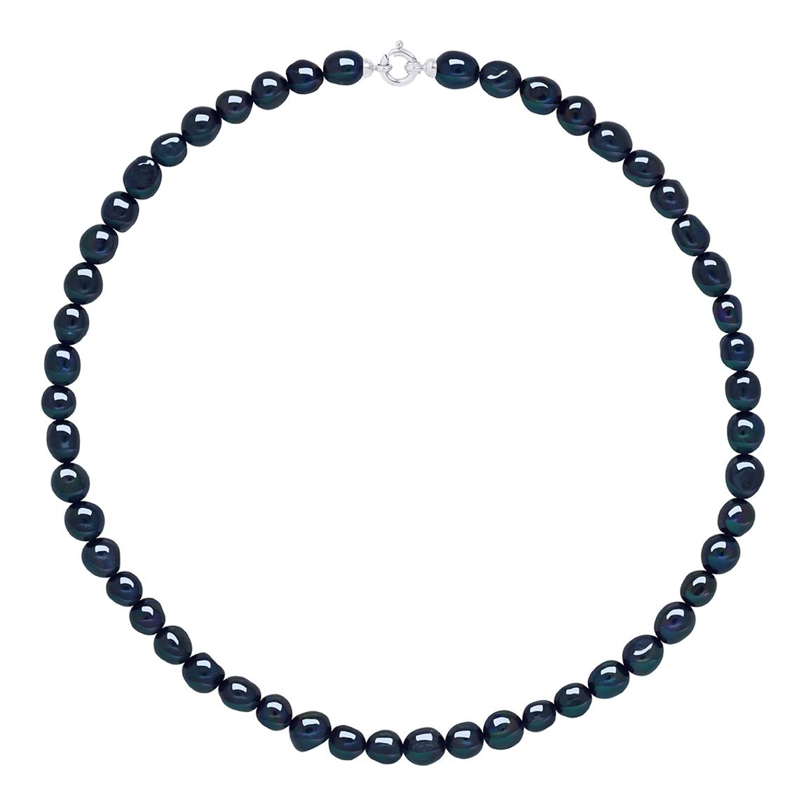 Black Tahitian Style Pearls Baroque 8-9 mm Row Princess Necklace main product photo