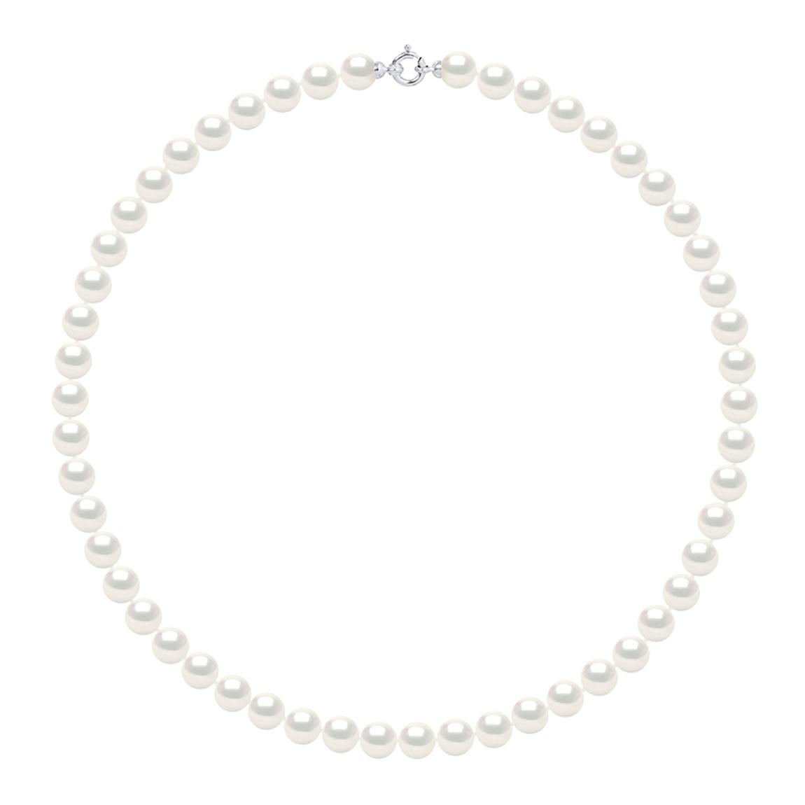 Natural White Row Of Round Pearls 8-9 mm Necklace main product photo