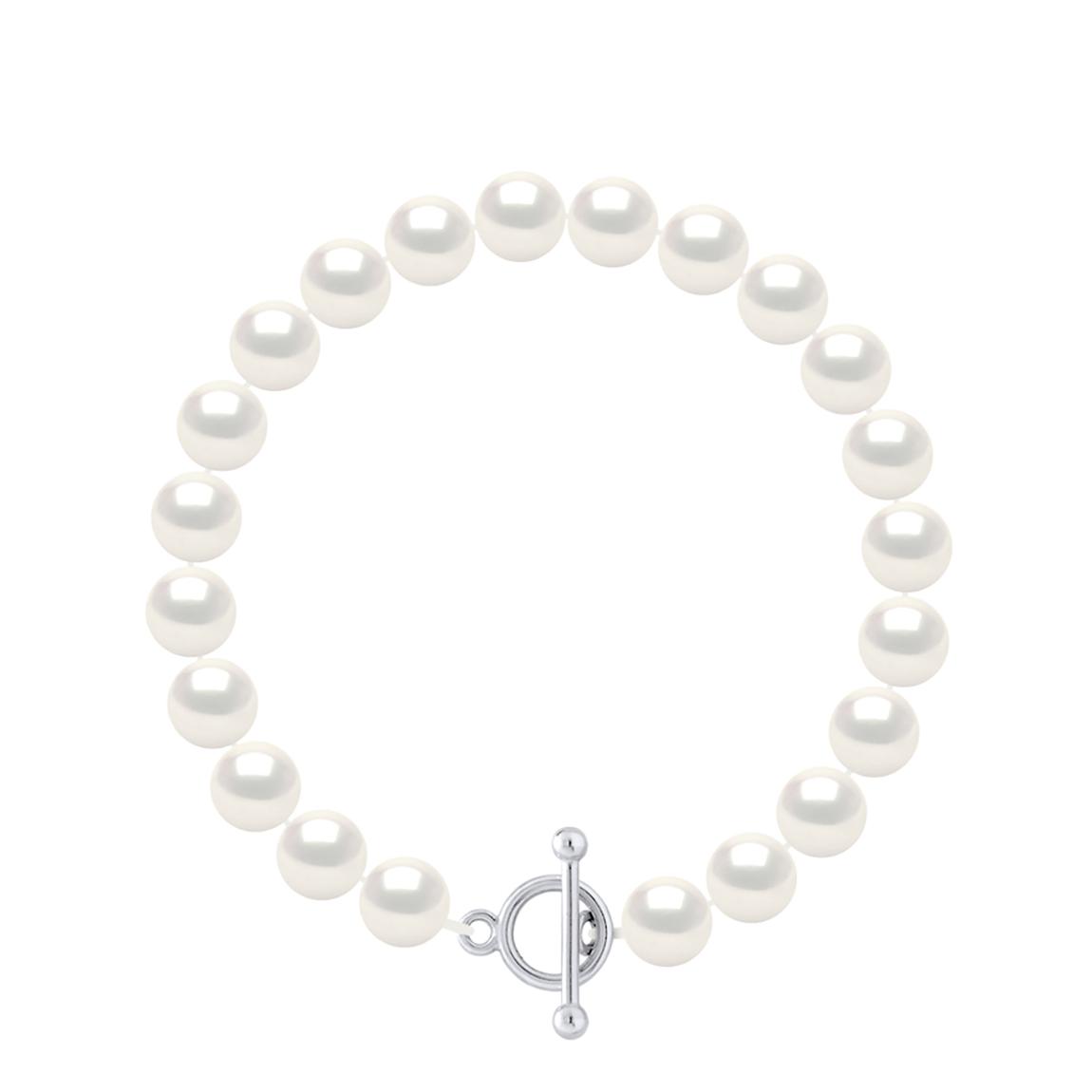 Natural Pearl White Round Pearls 8-9 mm Bracelet main product photo