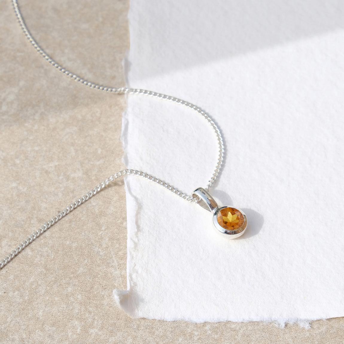 Citrine Birthstone Charm Necklace main product photo