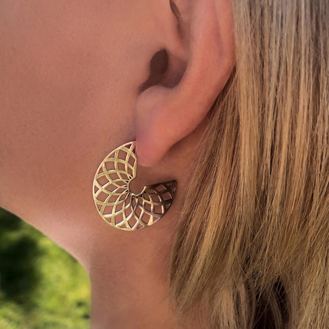 Silver Mandala Flower Hoops main product photo