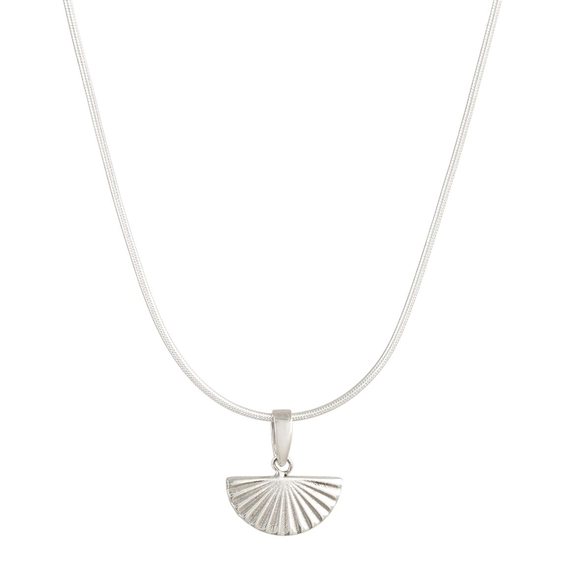 Silver Turquoise Deco Fan Rays Necklace main product photo