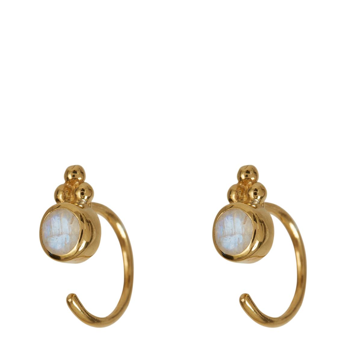 Gold Moonstone Holi Jewel Stud Hoops main product photo