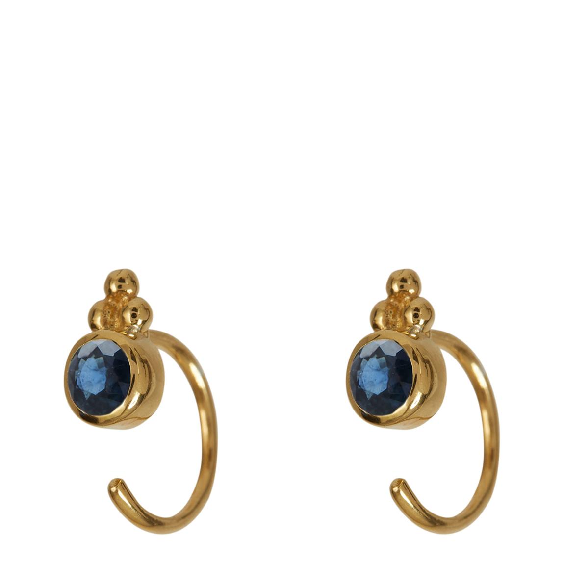 Gold Sapphire Holi Jewel Stud Hoops main product photo