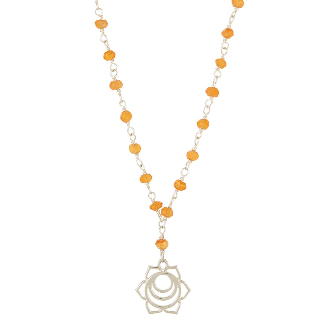 Silver Sacral Chakra Gemstone Necklace main product photo