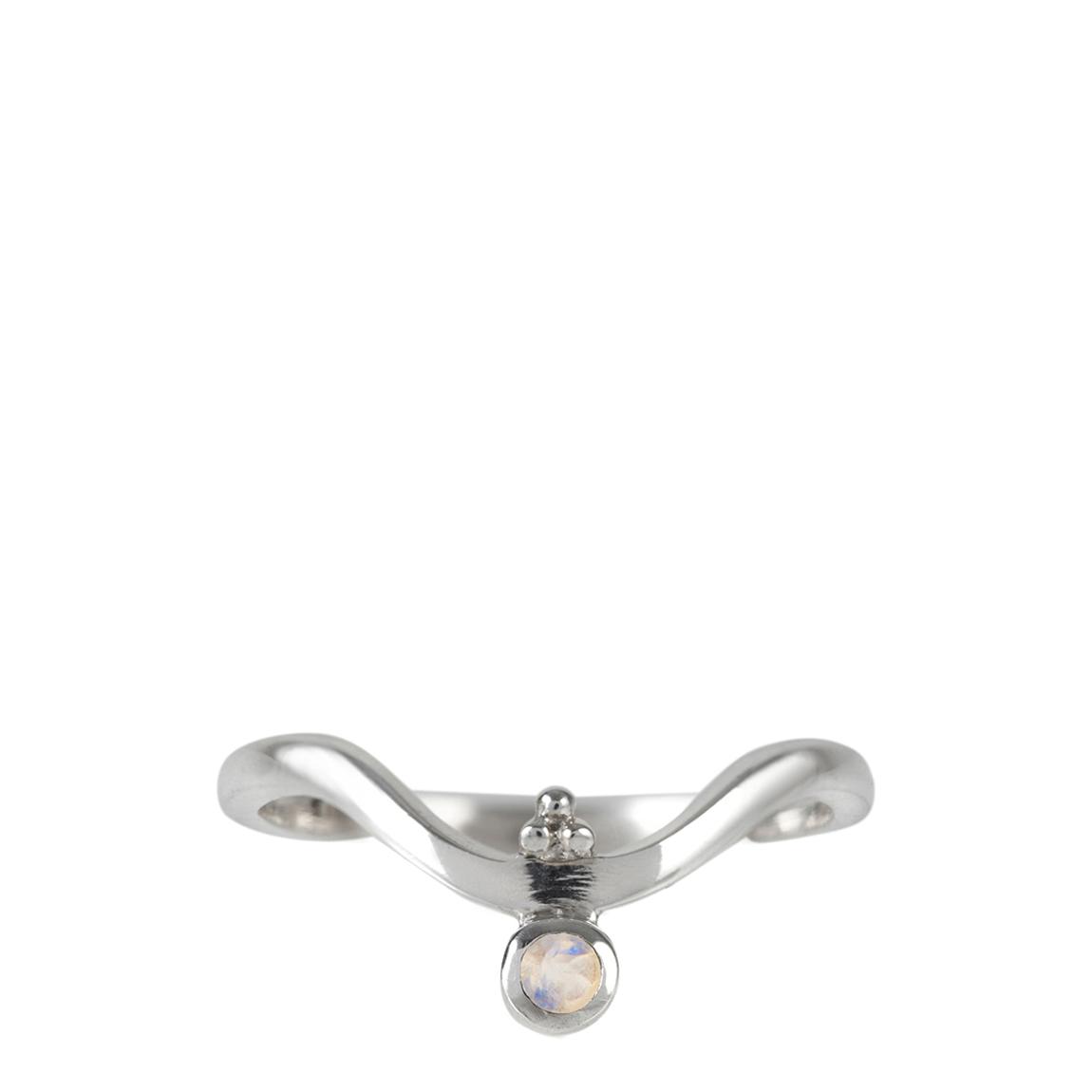 Moonstone Holi Jewel V Stacking Ring main product photo