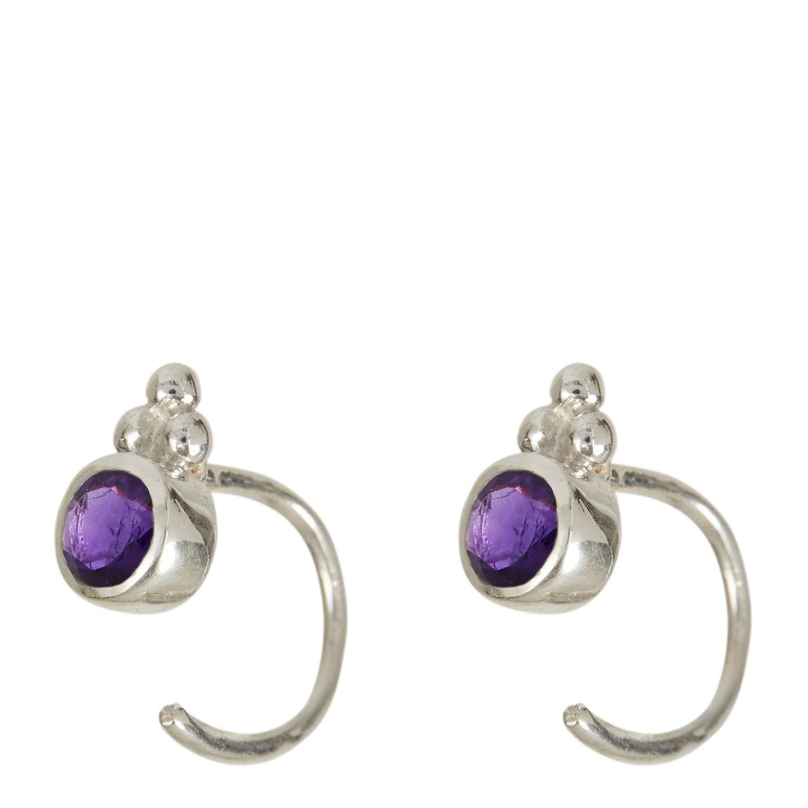Amethyst Holi Jewel Stud Hoops main product photo
