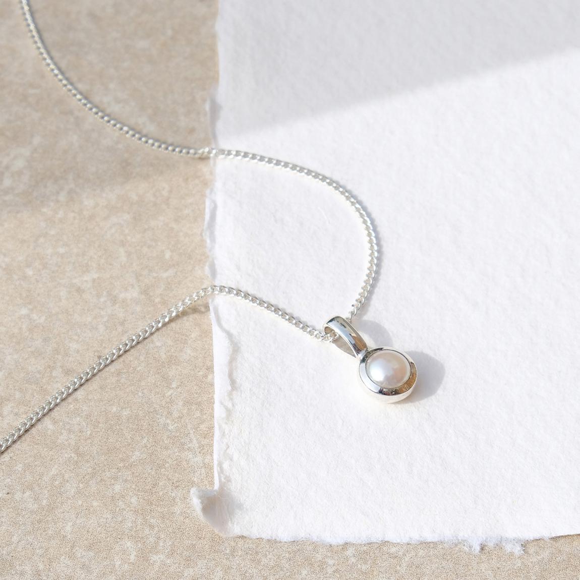 Pearl Birthstone Charm Necklace main product photo