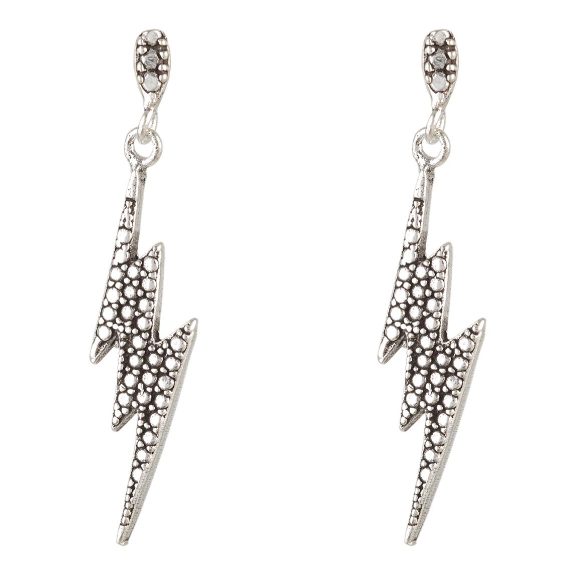 Silver Lightening Bolt Earrings main product photo