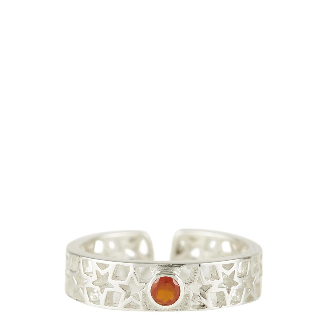 Carnelian Silver Amber Star Midi / Toe Ring main product photo