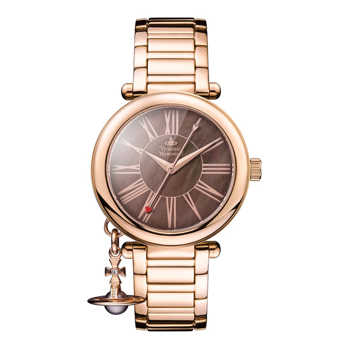 Women's Gold & Brown Mother Orb Watch 32mm main product photo