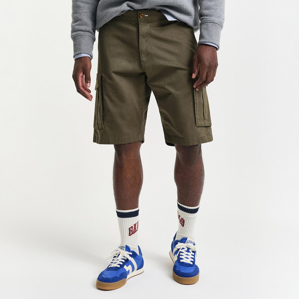 Khaki Relaxed Twill Cargo Shorts main product photo