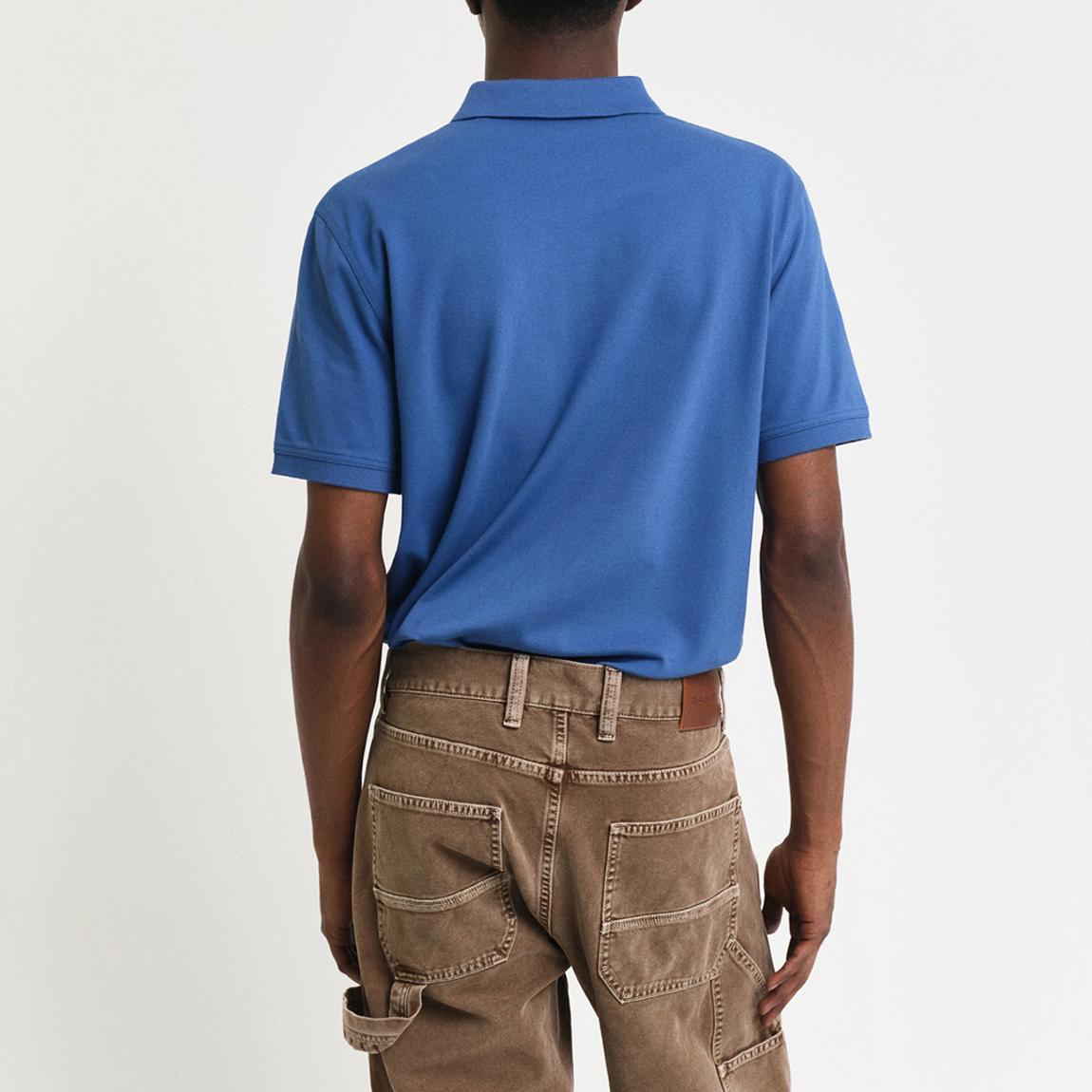 Blue Contrast Pique Polo Shirt main product photo