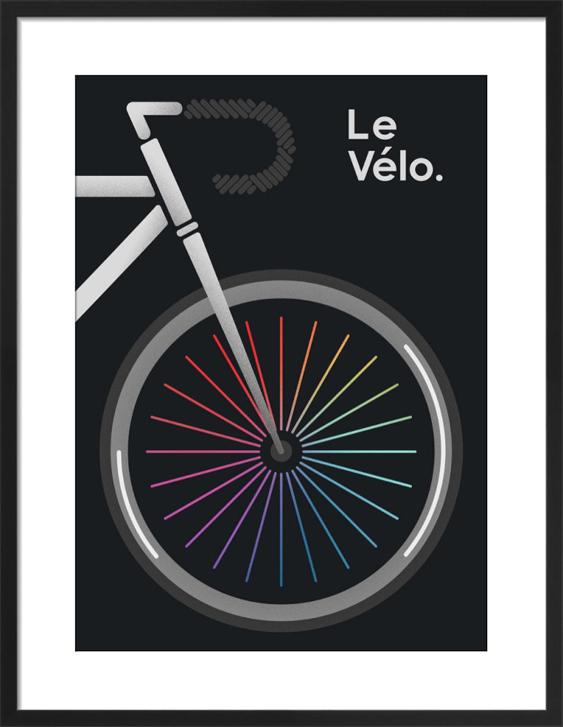 Le Velo Noir Framed Art Print by Jeremy Harnell 55cm x 44cm main product photo