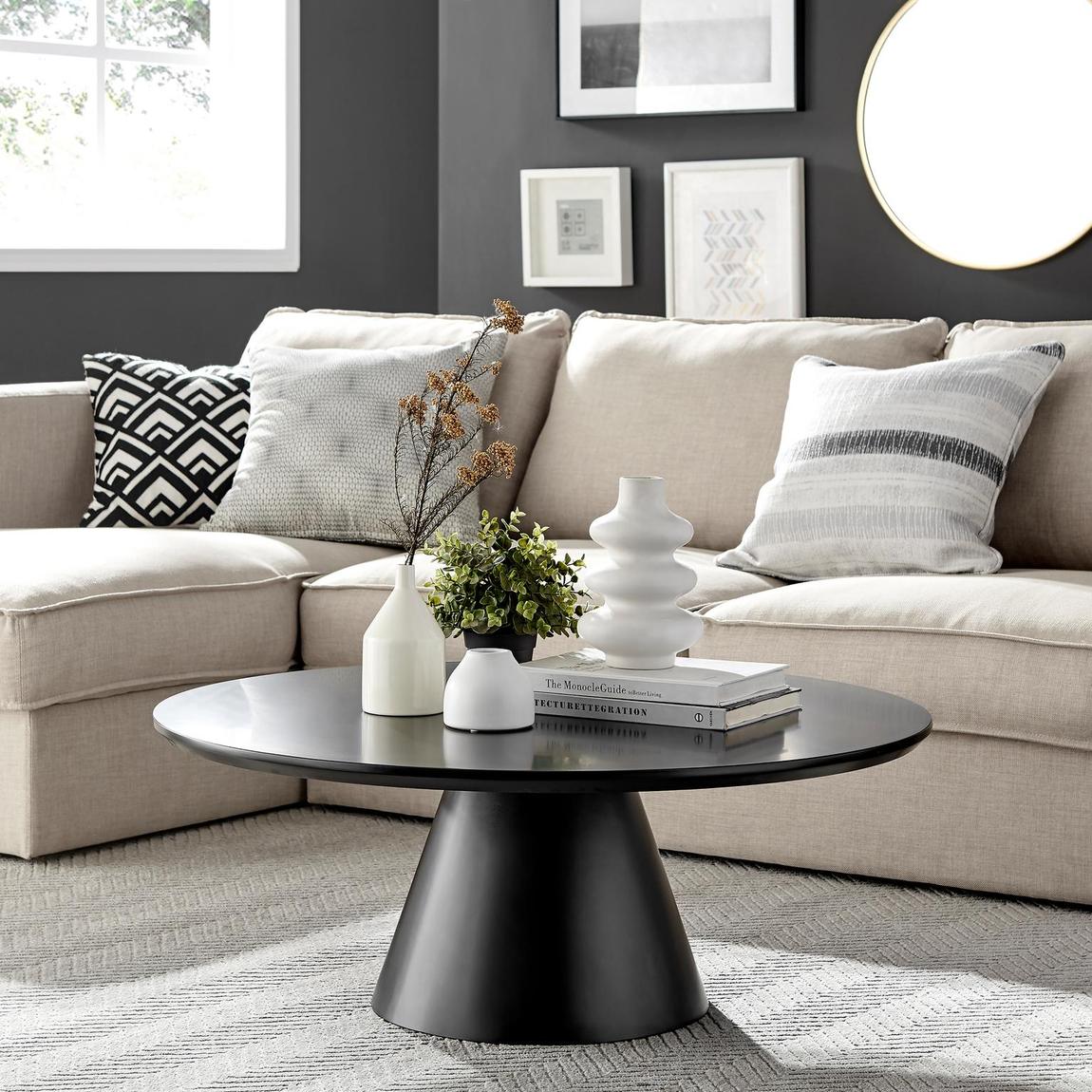 Furniturebox Palma Round Black Coffee Table main product photo