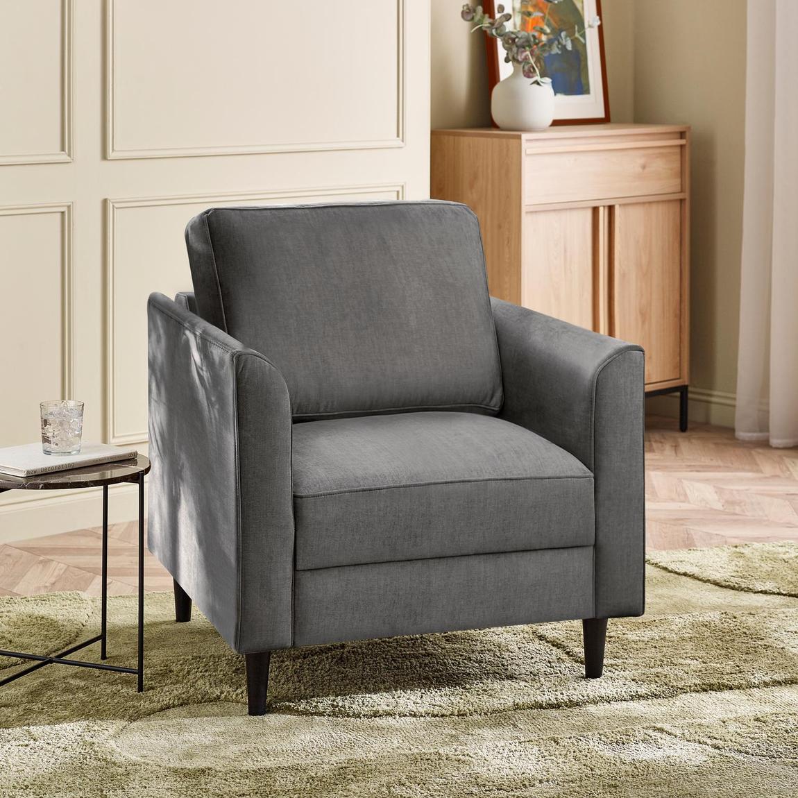 Furniturebox Logan Silver Grey Fabric Armchair main product photo