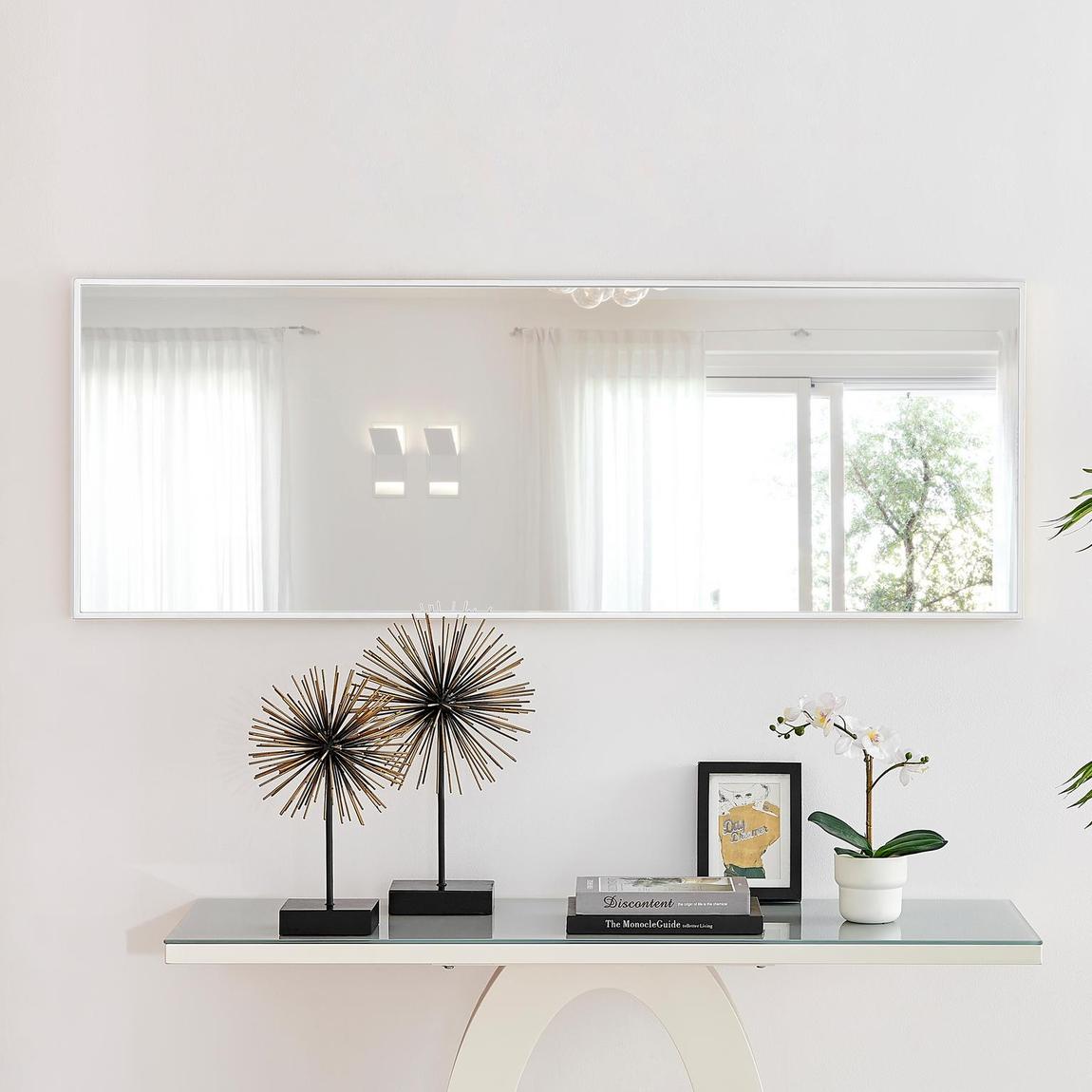Furniturebox Emma White Large Rectangle Wall Mirror 140x50cm main product photo