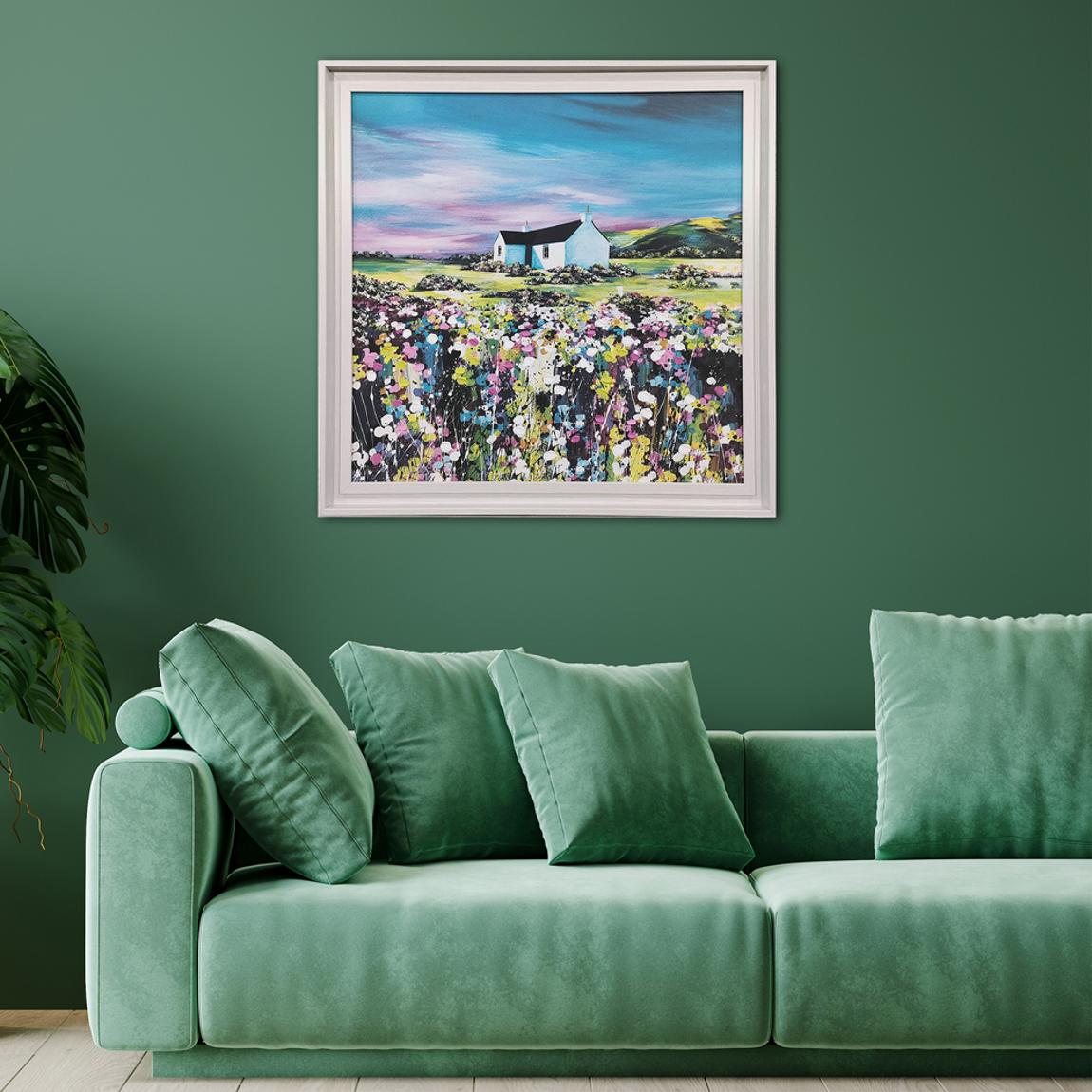 Avril Thomson Smith Nightfall framed canvas with hand paint finish 68x68cms main product photo
