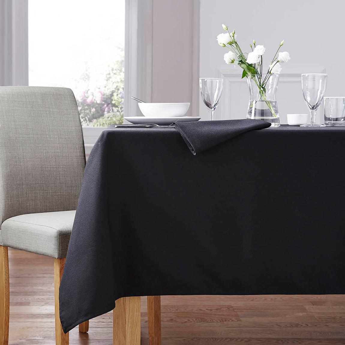 Forta 100% Polyester Black Tablecloth- 89 x 89cm main product photo
