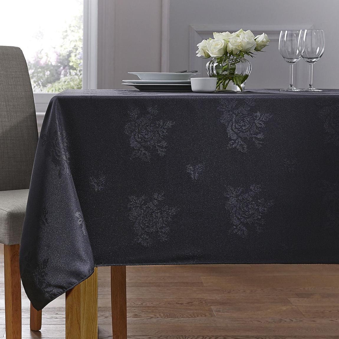 Cezanne 100% Polyester Black Tablecloth - 137 x 178cm main product photo