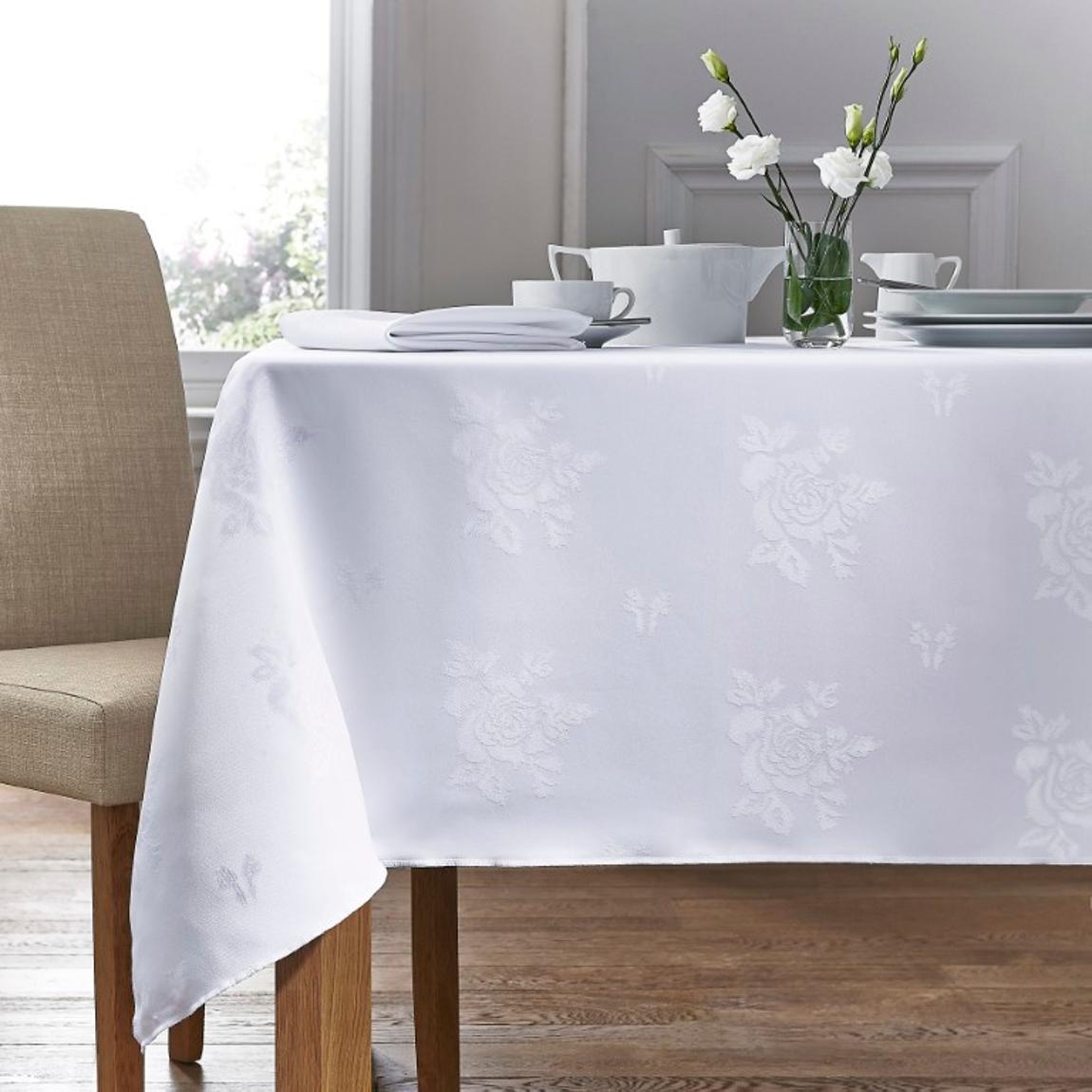 Cezanne 100% Polyester White Round Tablecloth - 89cm main product photo