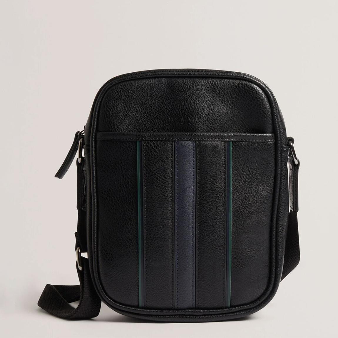 Black Stripe PU Flight Bag main product photo