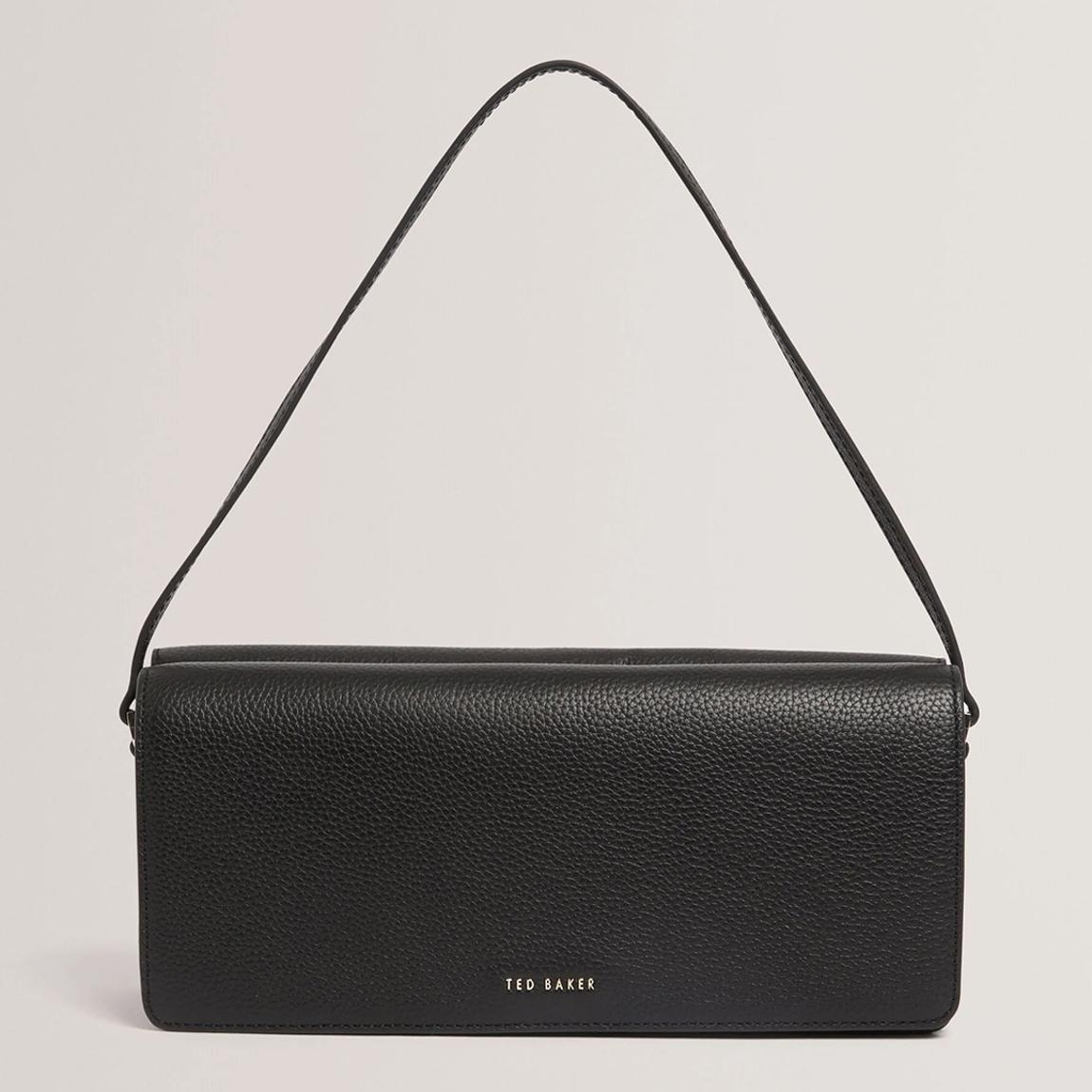 Black Leather Elongated Shoulder Bag main product photo