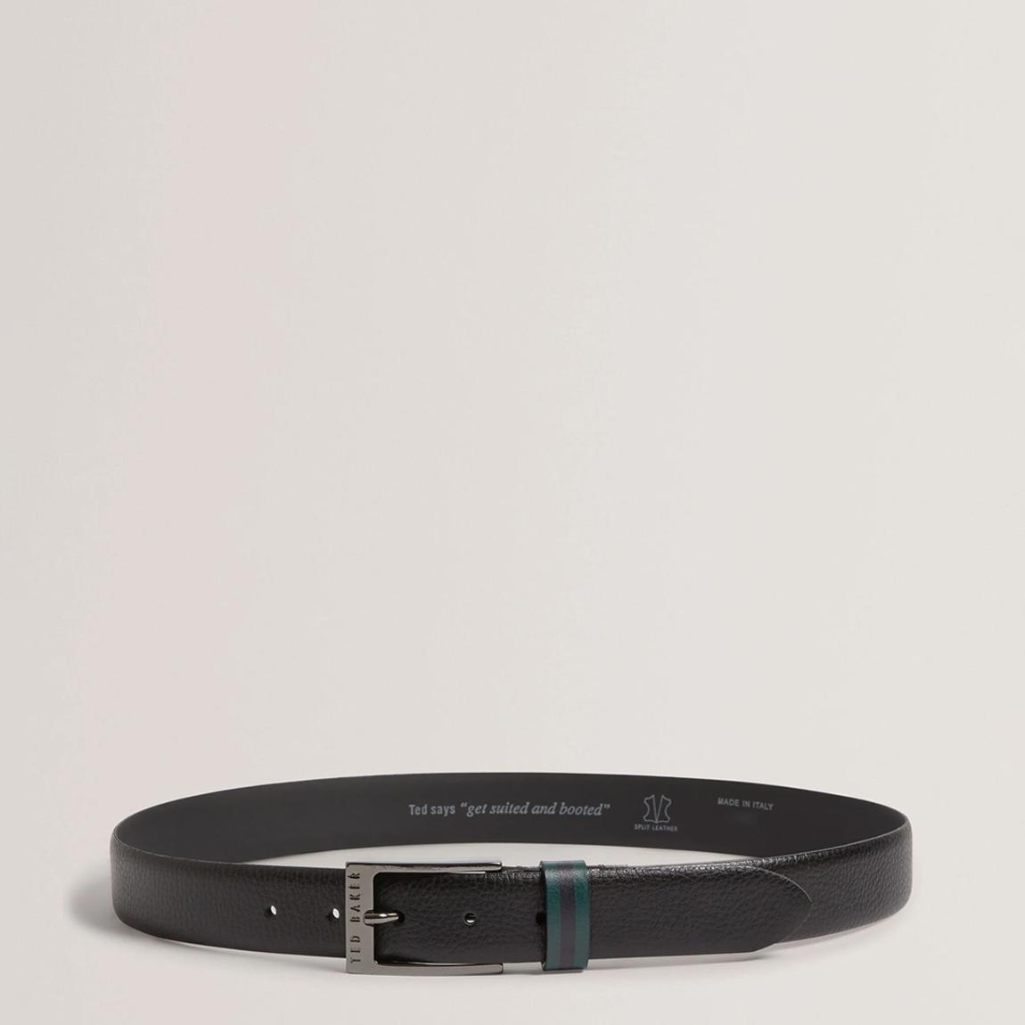 Black Stripe Leather Belt main product photo