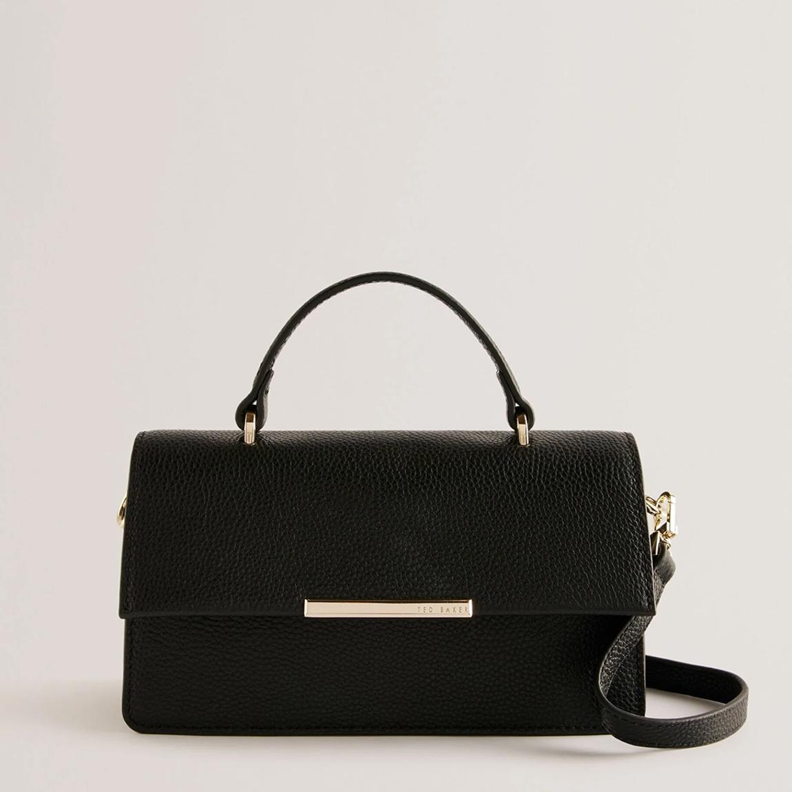 Black Bar Detail Elongated Top Handle Bag main product photo