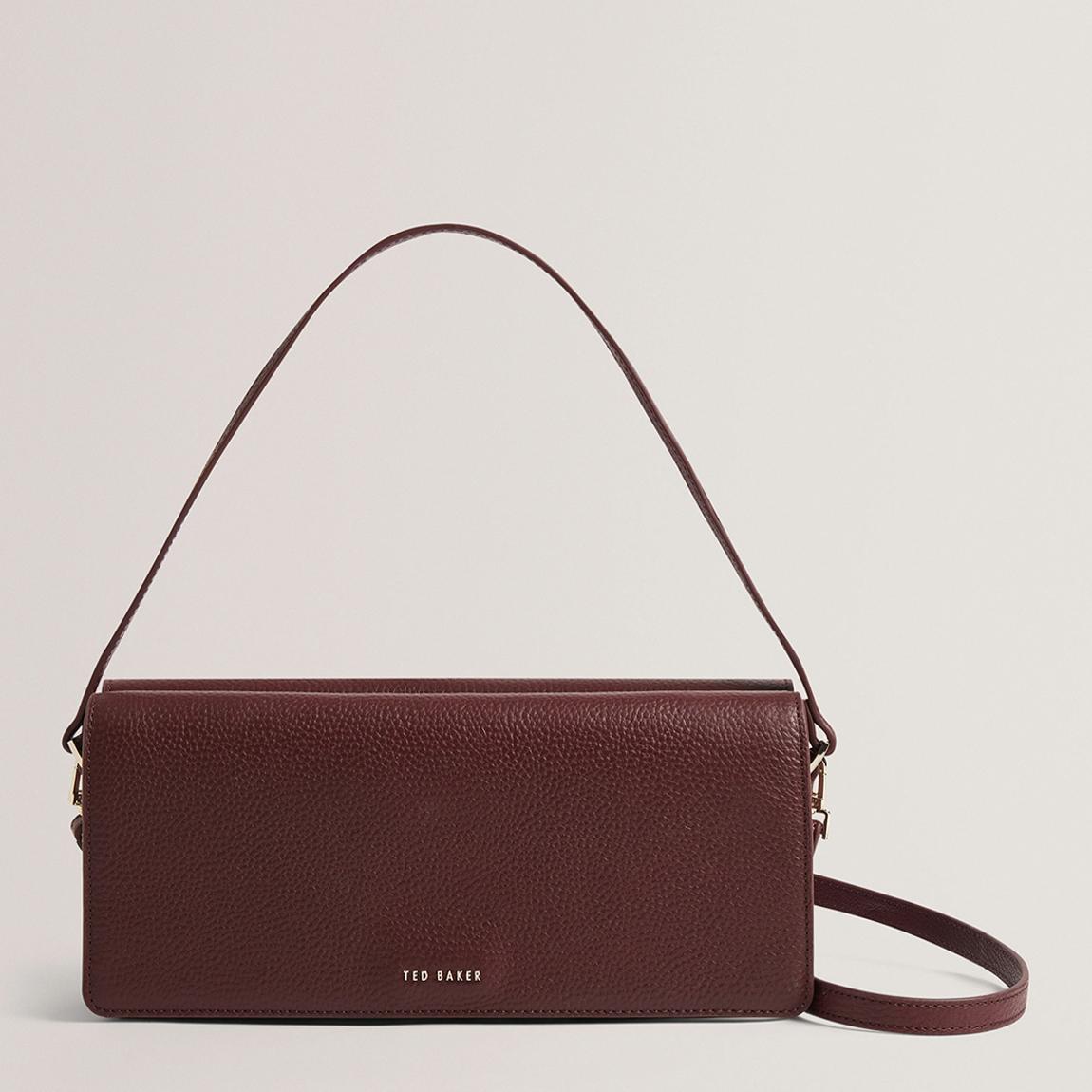 Oxblood Leather Elongated Shoulder Bag main product photo