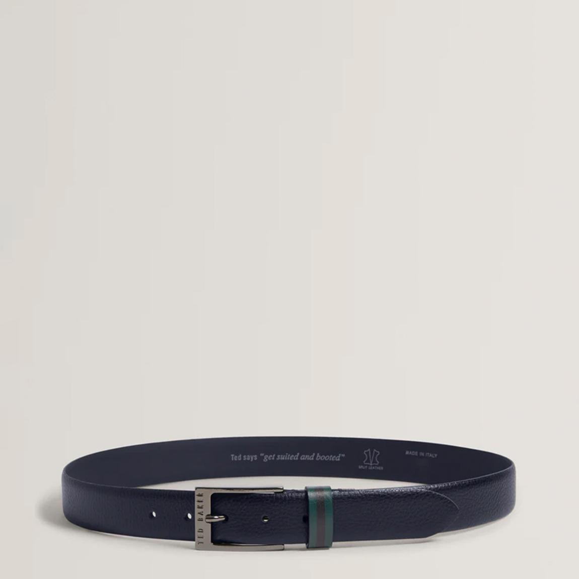 Navy Stripe Leather Belt main product photo