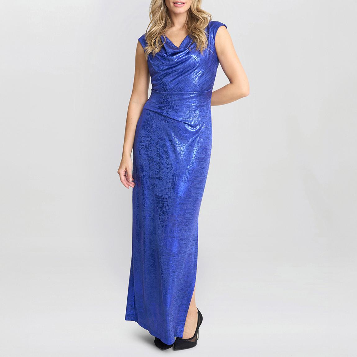 Blue Justina Cowl Neck Maxi Dress main product photo
