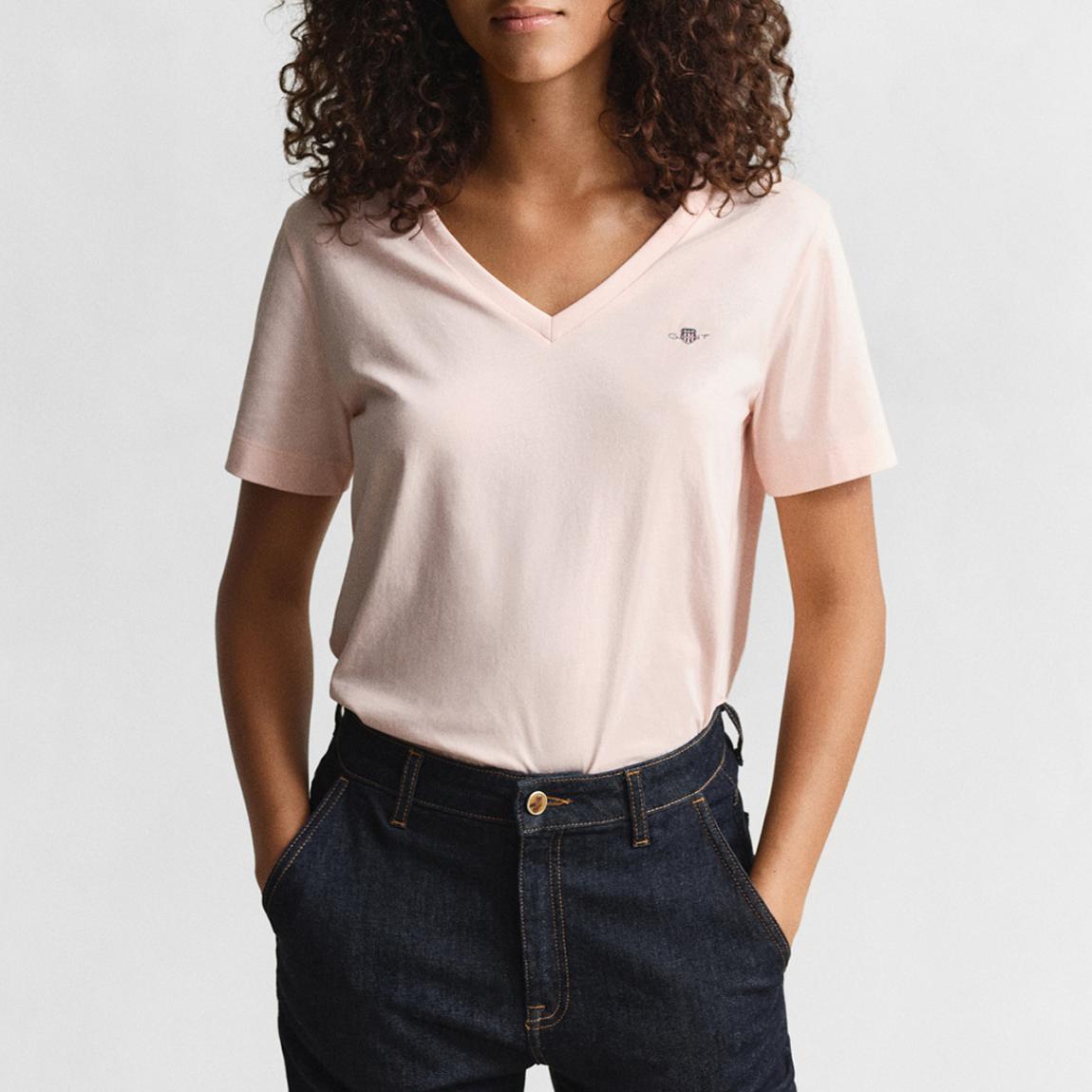 Baby Pink V-neck T-shirt main product photo