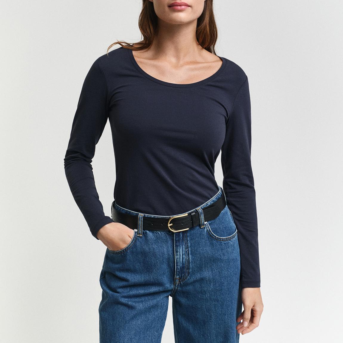 Navy Scoop Neck Top main product photo
