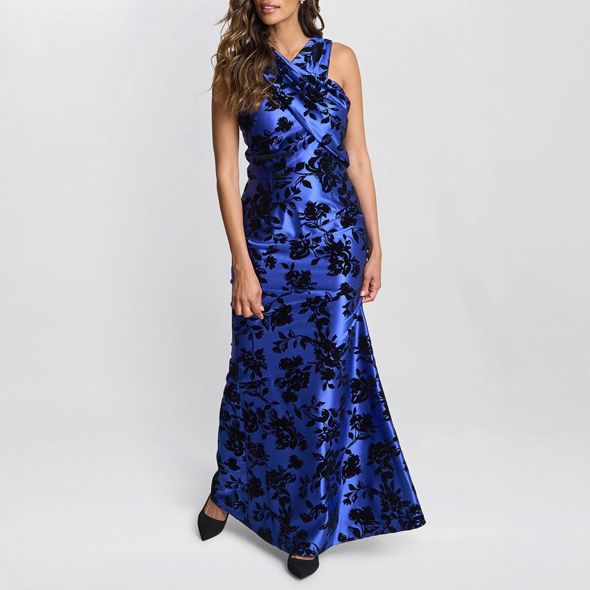 Black / Blue Sleeveless Floral Maxi Dress main product photo