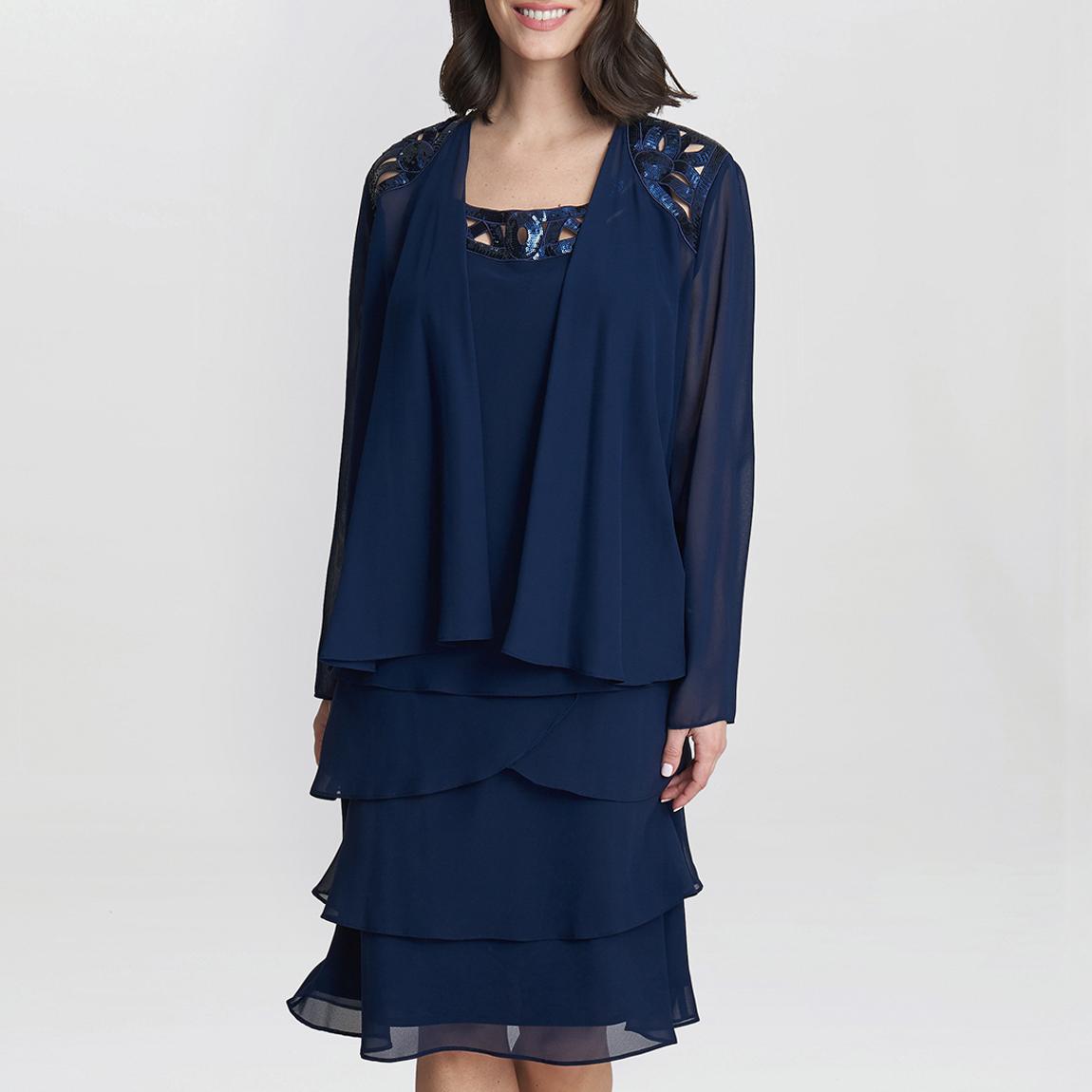 Navy Leigh Sequin Jacket Dress main product photo